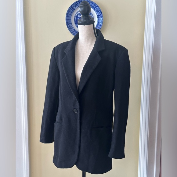 Foret de Framboise | Vintage Black Wool Cashmere Blend Blazer Jacket - Picture 1 of 8